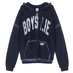 Boys Lie Navy Hoodie with White Accents